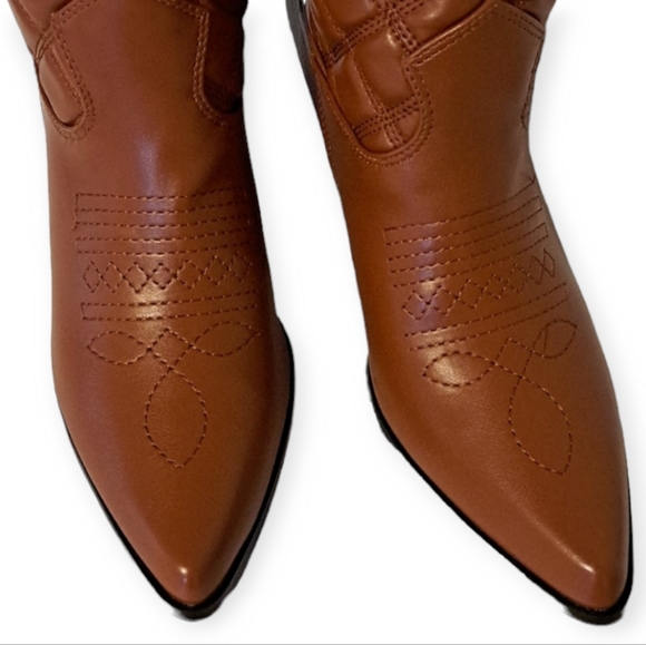 Quilted Western Boots Brown Size 8.5 - Picture 5 of 8